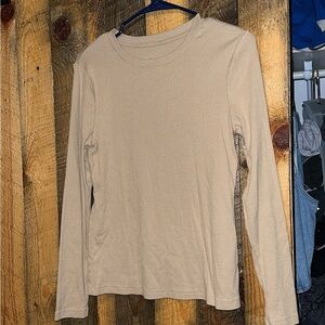 a new day Beige Long Sleeve Tee